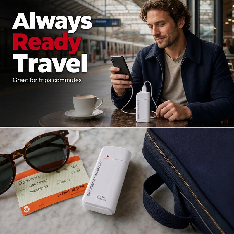 Emergency AA Phone Charger – USB Backup & Compact Design, No More Dead Battery
