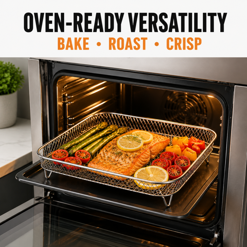 Cook 3 Layers Instantly! Stackable Stainless Steel Air Fryer Rack