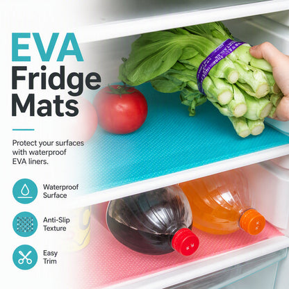 Protect Shelves Instantly! No-Slip Cut-to-Fit Fridge Liners