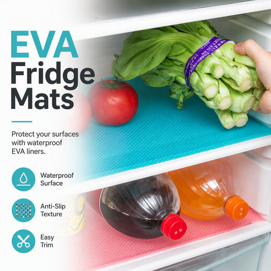 Protect Shelves Instantly! No-Slip Cut-to-Fit Fridge Liners