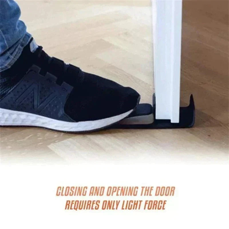 Hold Doors Open Instantly! No-Drill Foot-Operated Door Stopper