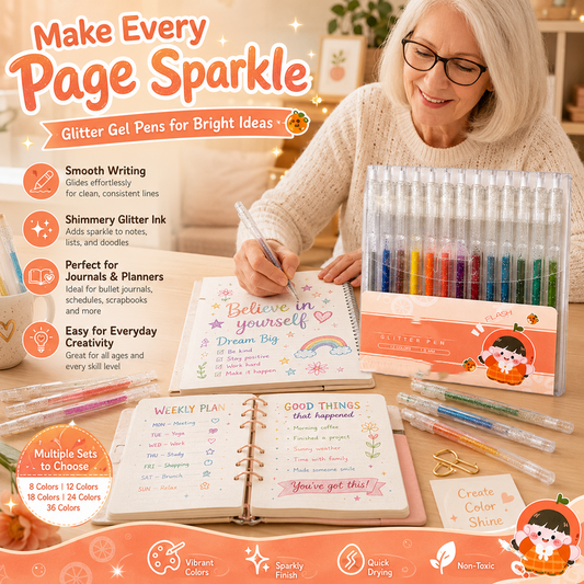 Sparkle on Any Page! No-Smudge Quick-Dry Glitter Pens
