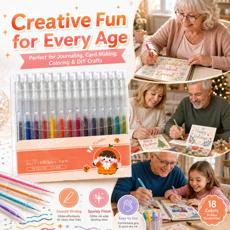 Sparkle on Any Page! No-Smudge Quick-Dry Glitter Pens