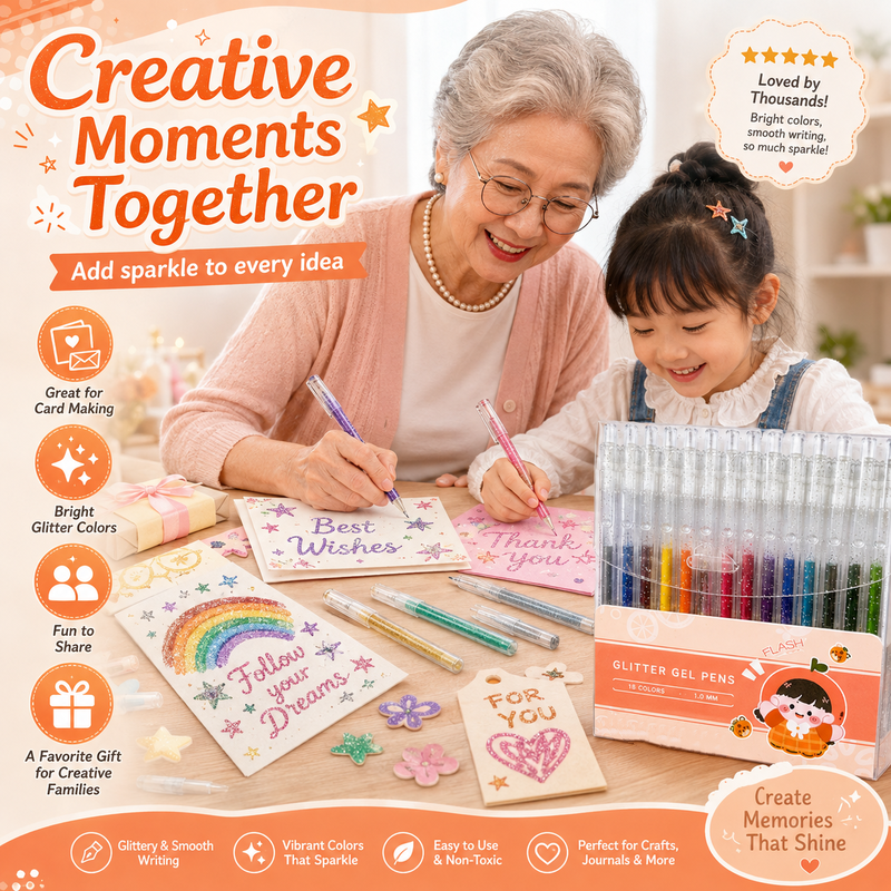 Sparkle on Any Page! No-Smudge Quick-Dry Glitter Pens