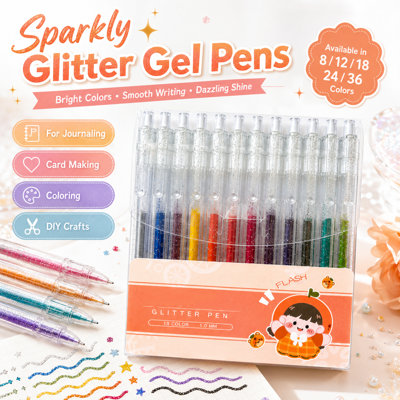 Sparkle on Any Page! No-Smudge Quick-Dry Glitter Pens