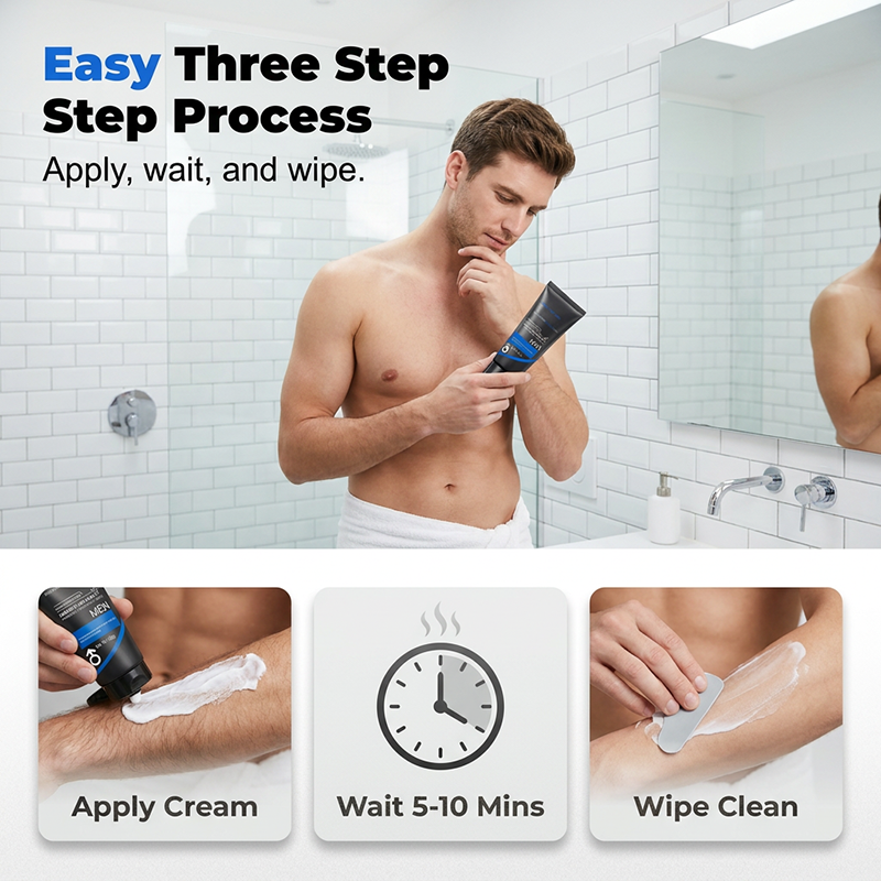 Men's Hair Removal Cream – No Stubble, No Pain