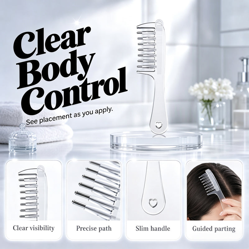 Apply Scalp Care Instantly! Precision Liquid Applicator Comb