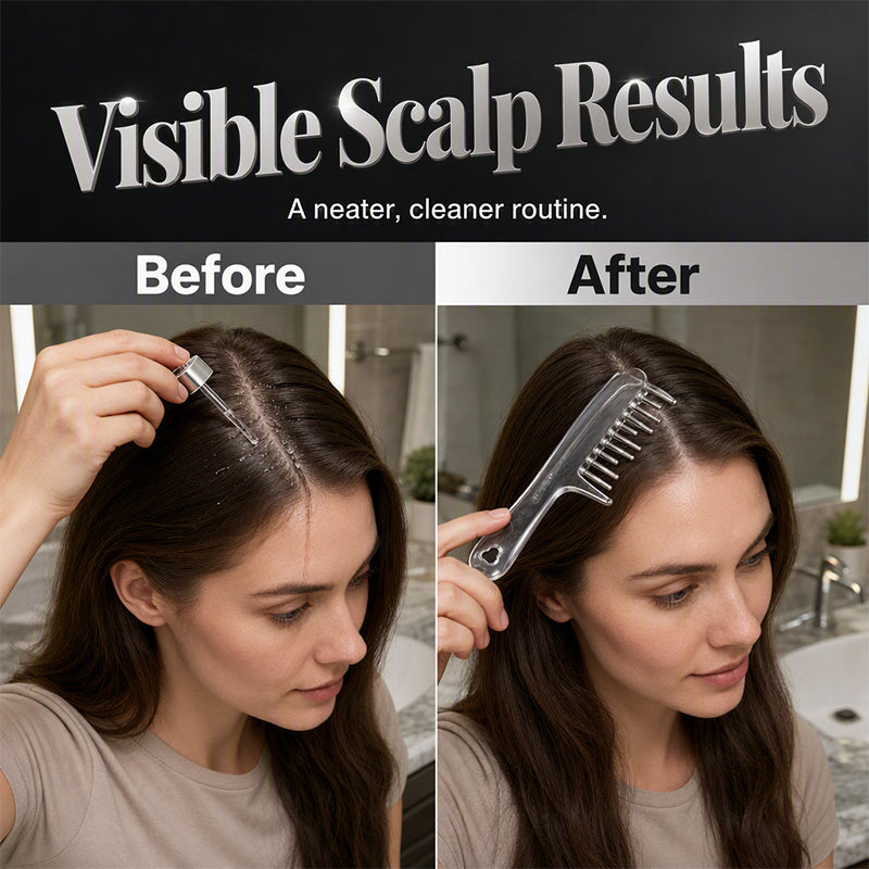 Apply Scalp Care Instantly! Precision Liquid Applicator Comb