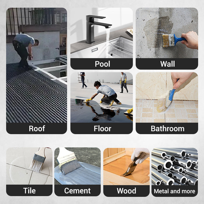 Seal Any Surface! UV-Resistant No-Crack Waterproof Coating