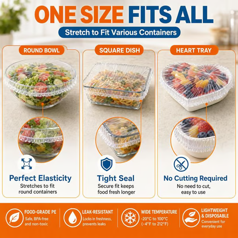 Seal Any Bowl Instantly! Stretch-Fit No-Slip Covers for Food, Shoes & Hair