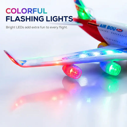 Bump & Go Instantly! No-Stop Light-Up Musical Airplane