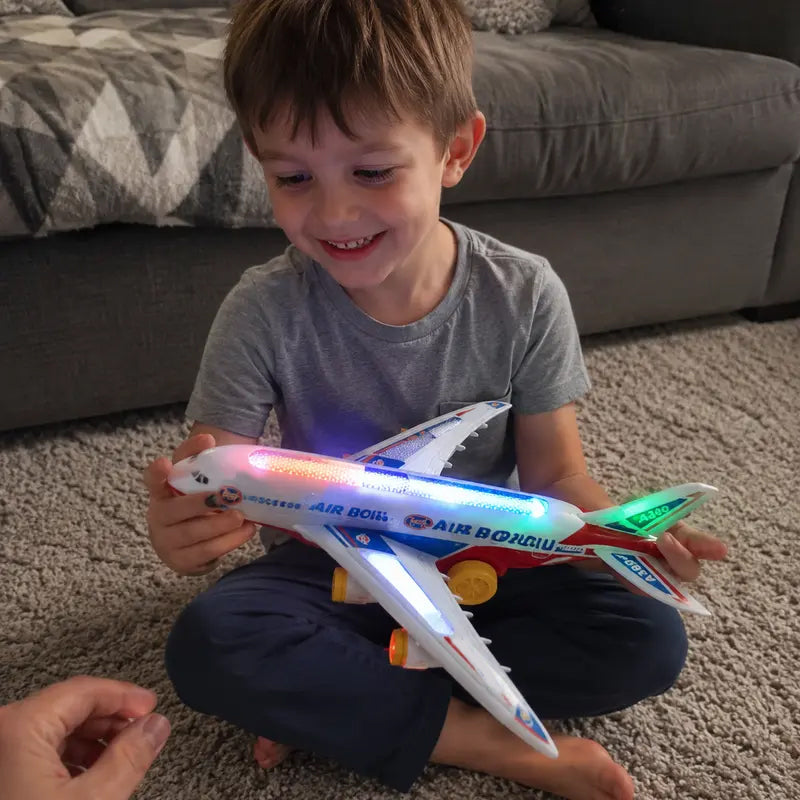 Bump & Go Instantly! No-Stop Light-Up Musical Airplane