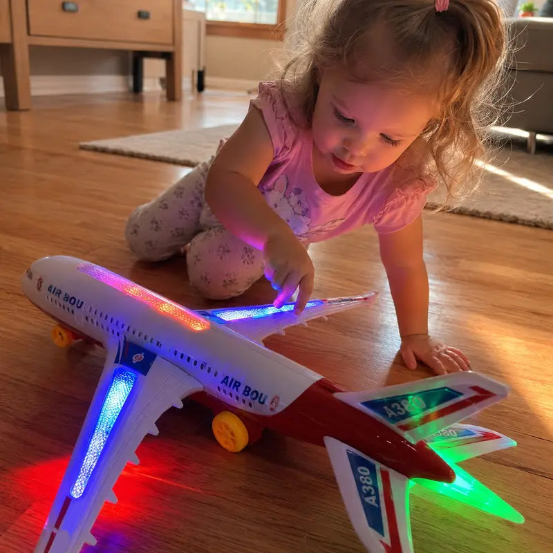 Bump & Go Instantly! No-Stop Light-Up Musical Airplane