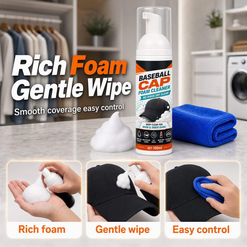 ✨Cap Foam Cleaner – No Rinse, No Sweat Stains