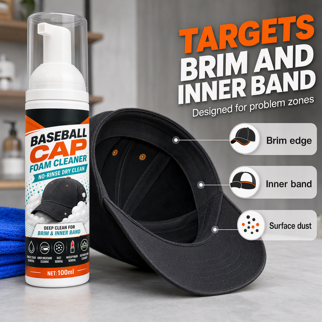 ✨Cap Foam Cleaner – No Rinse, No Sweat Stains