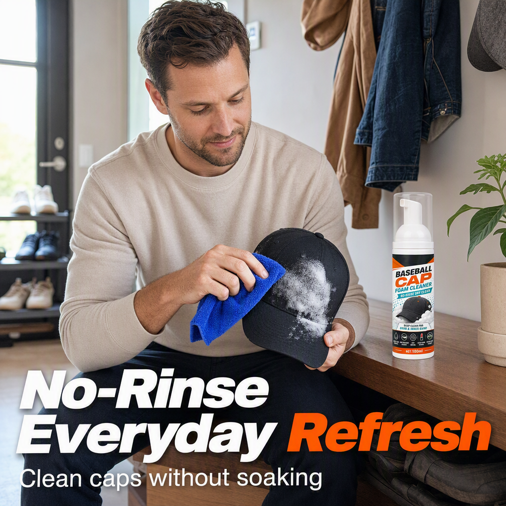 ✨Cap Foam Cleaner – No Rinse, No Sweat Stains