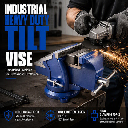 Clamp Any Angle Instantly! No-Mark 360° Swivel Bench Vise