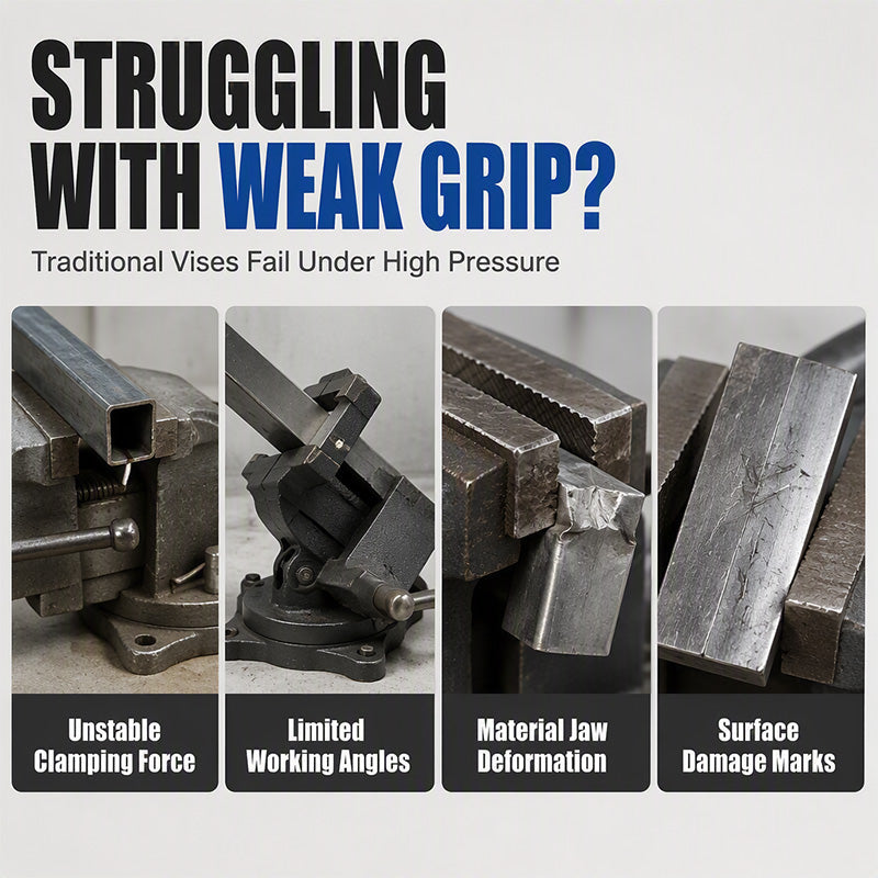 Clamp Any Angle Instantly! No-Mark 360° Swivel Bench Vise