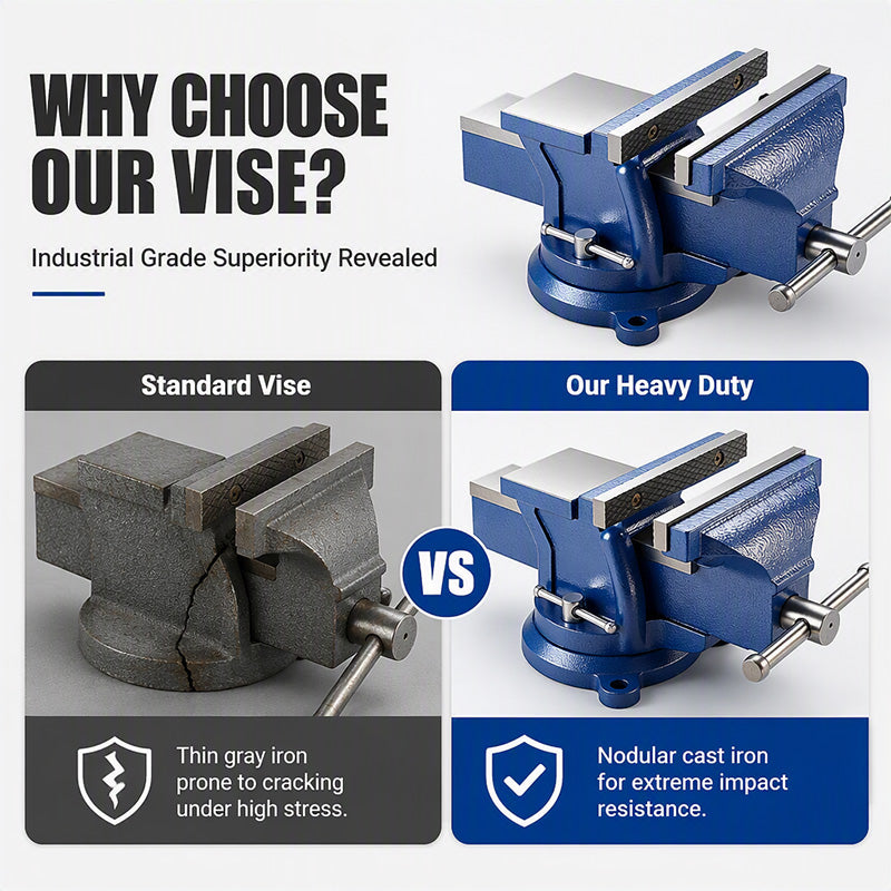 Clamp Any Angle Instantly! No-Mark 360° Swivel Bench Vise