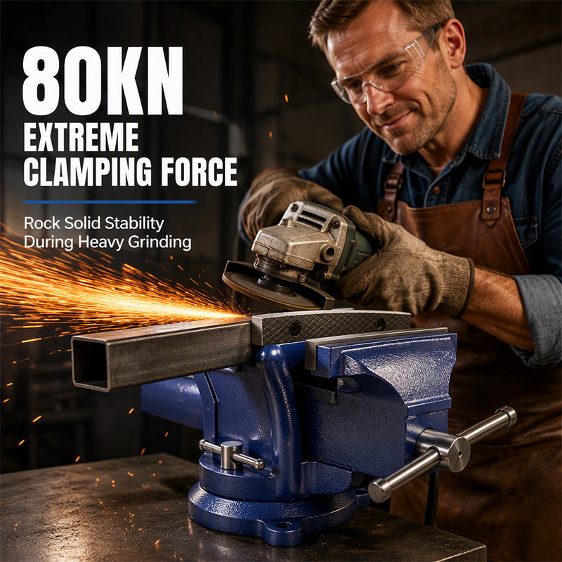Clamp Any Angle Instantly! No-Mark 360° Swivel Bench Vise