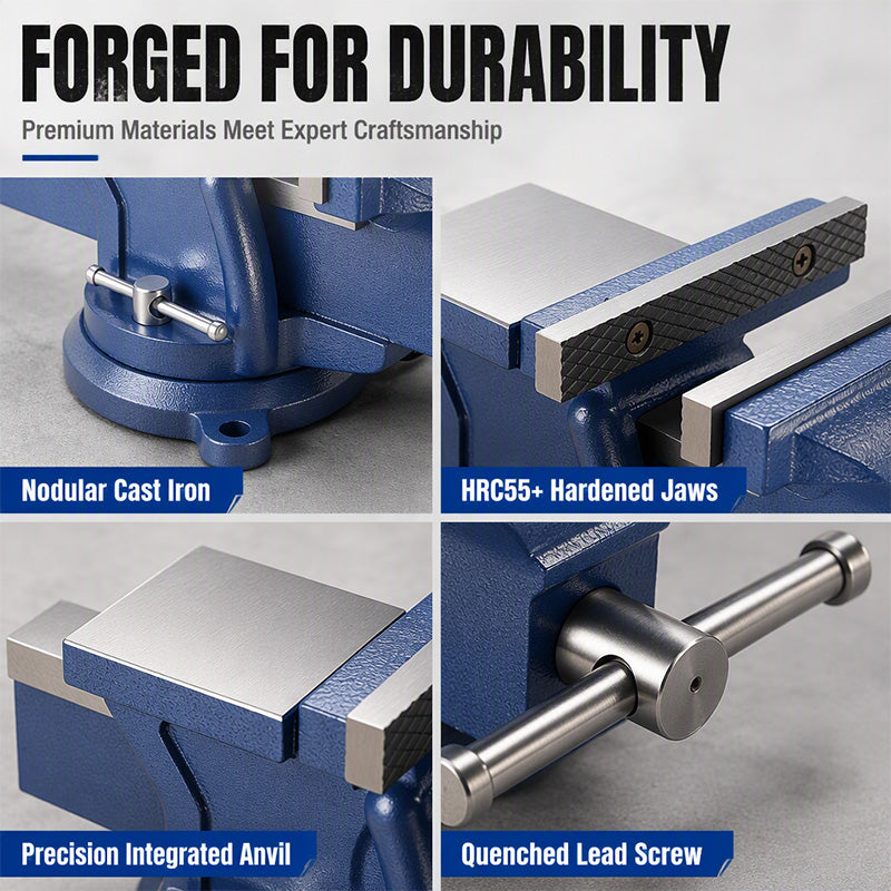 Clamp Any Angle Instantly! No-Mark 360° Swivel Bench Vise