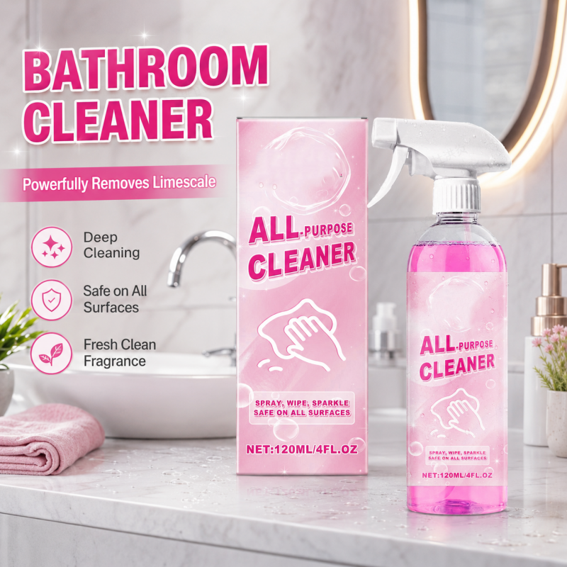 🛁50% OFF NOW! All‑Purpose Bathroom Cleaner Spray, Powerful Multi‑Surface Bathroom Stain Remover, Effectively Remove Soap Scum, Water Residue & Limescale for Tub, Sink & Tile
