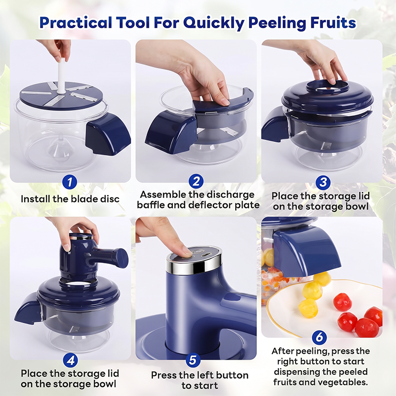 Peel Anything in Seconds! 2-in-1 Cordless Auto Peeler & Mixer