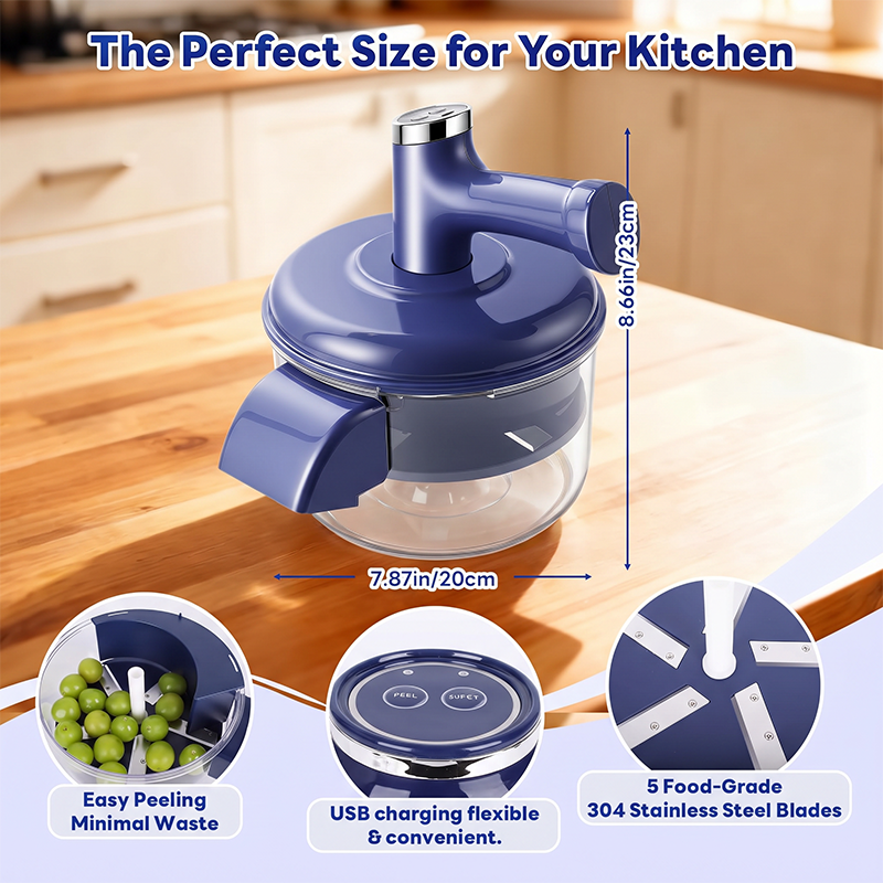 Peel Anything in Seconds! 2-in-1 Cordless Auto Peeler & Mixer