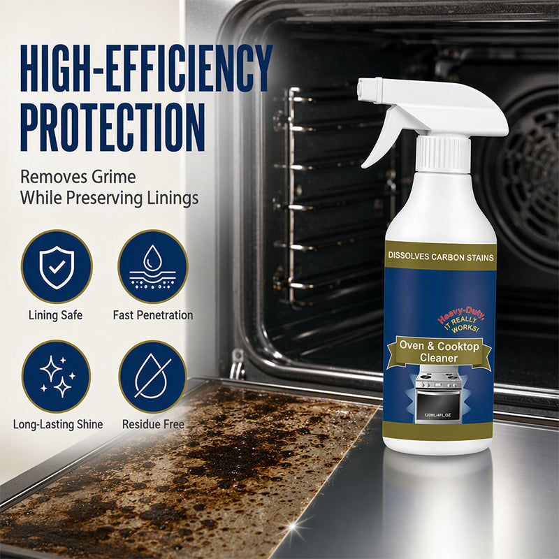 Dissolve Carbon Fast, Protect Your Oven! One-Hand No-Scrub Cleaner Spray