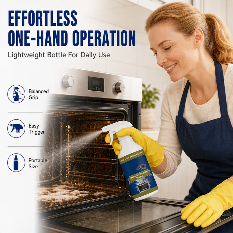 Dissolve Carbon Fast, Protect Your Oven! One-Hand No-Scrub Cleaner Spray