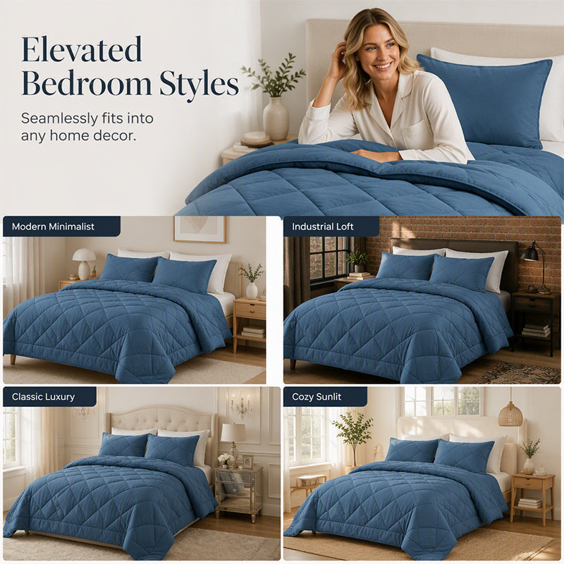 Sleep In Cloud Comfort Instantly! Brushed Microfiber Comforter Set