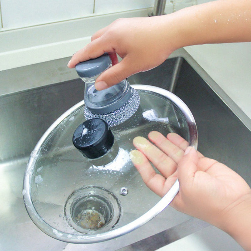 🥳HOT SALE🥳💞10K+ SOLD! Scrub Grease Instantly! No-Scratch Built-In Soap Dish Brush