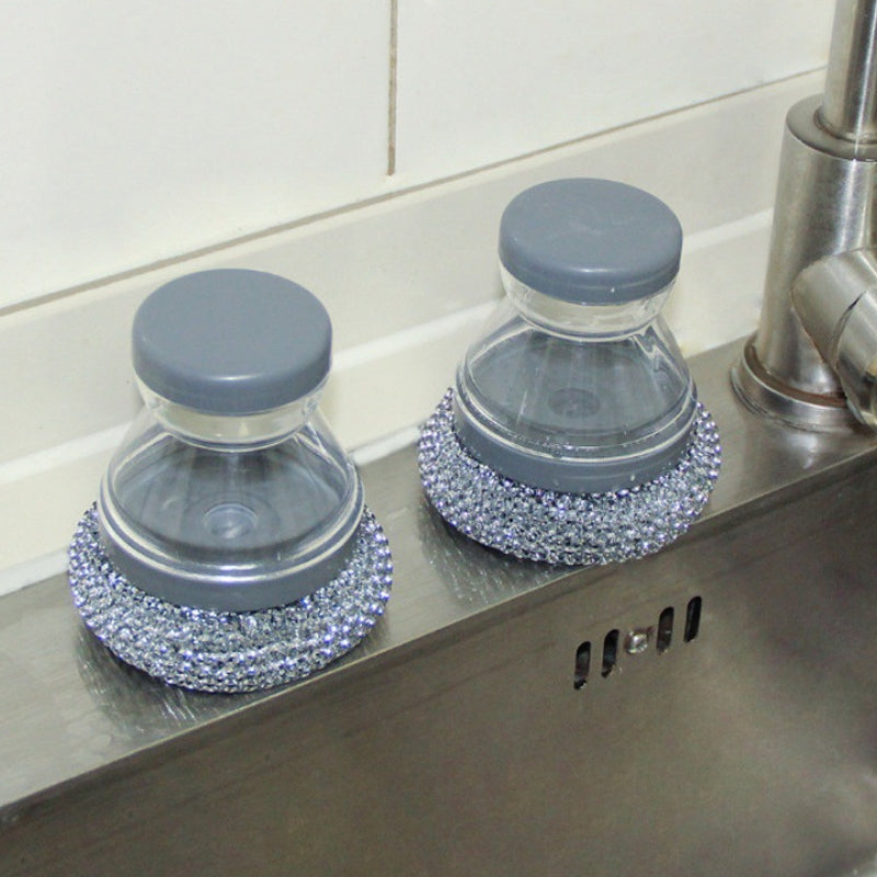 🥳HOT SALE🥳💞10K+ SOLD! Scrub Grease Instantly! No-Scratch Built-In Soap Dish Brush
