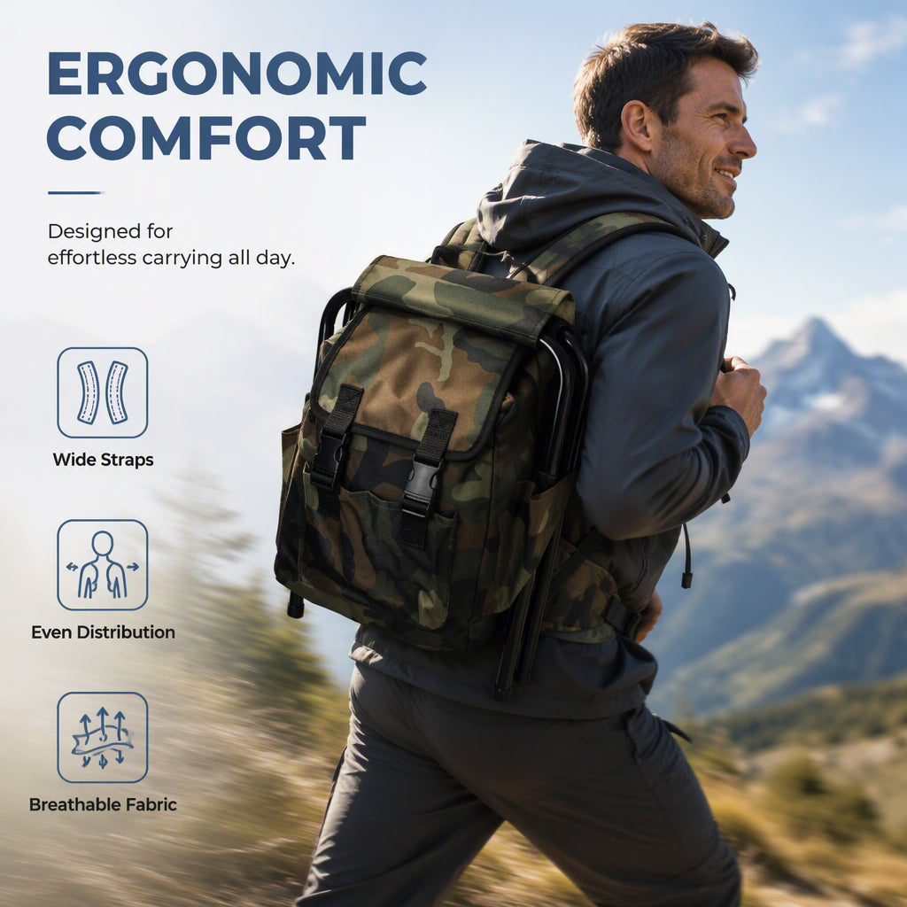 Sit Anywhere, Carry Everything! Heavy-Duty Folding Chair Backpack