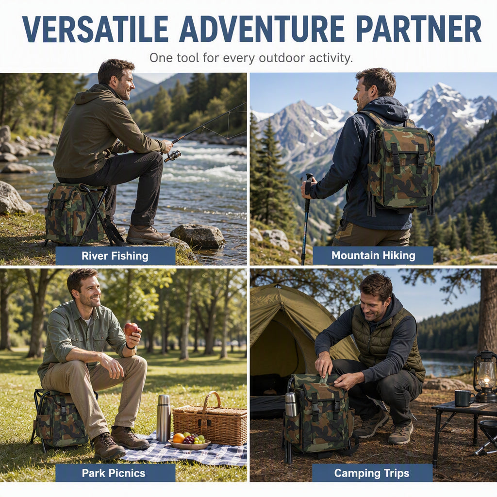 Sit Anywhere, Carry Everything! Heavy-Duty Folding Chair Backpack