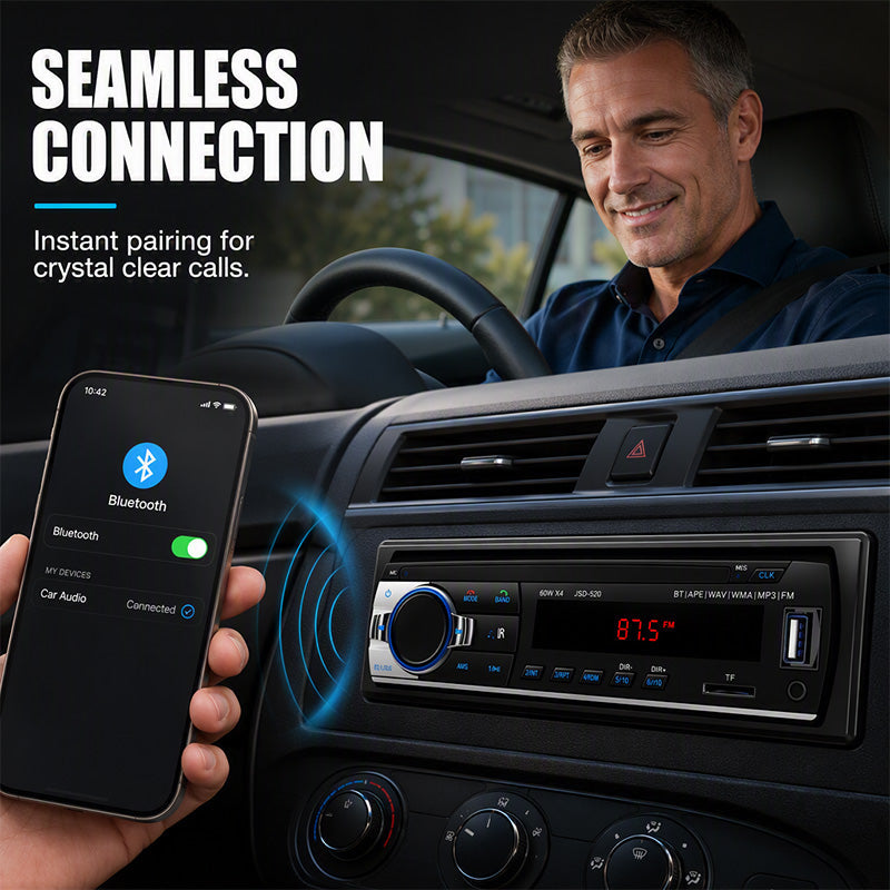 Stream Lossless Audio Instantly! No-Static Bluetooth 5.0 Car Player