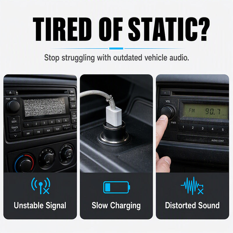 Stream Lossless Audio Instantly! No-Static Bluetooth 5.0 Car Player