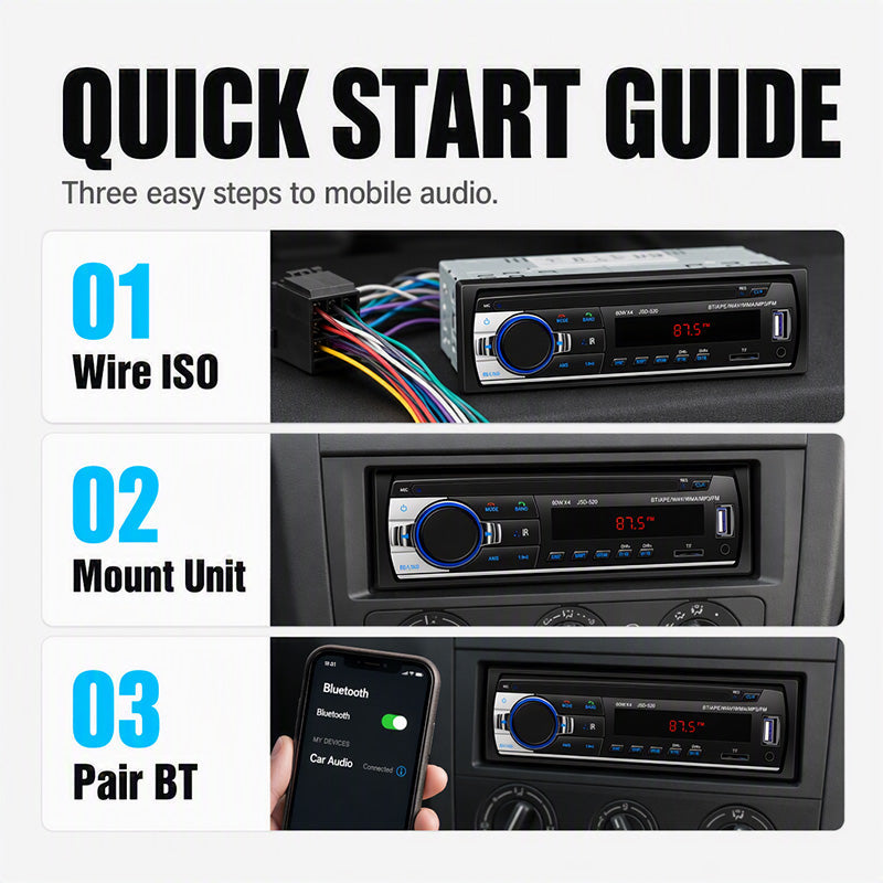 Stream Lossless Audio Instantly! No-Static Bluetooth 5.0 Car Player
