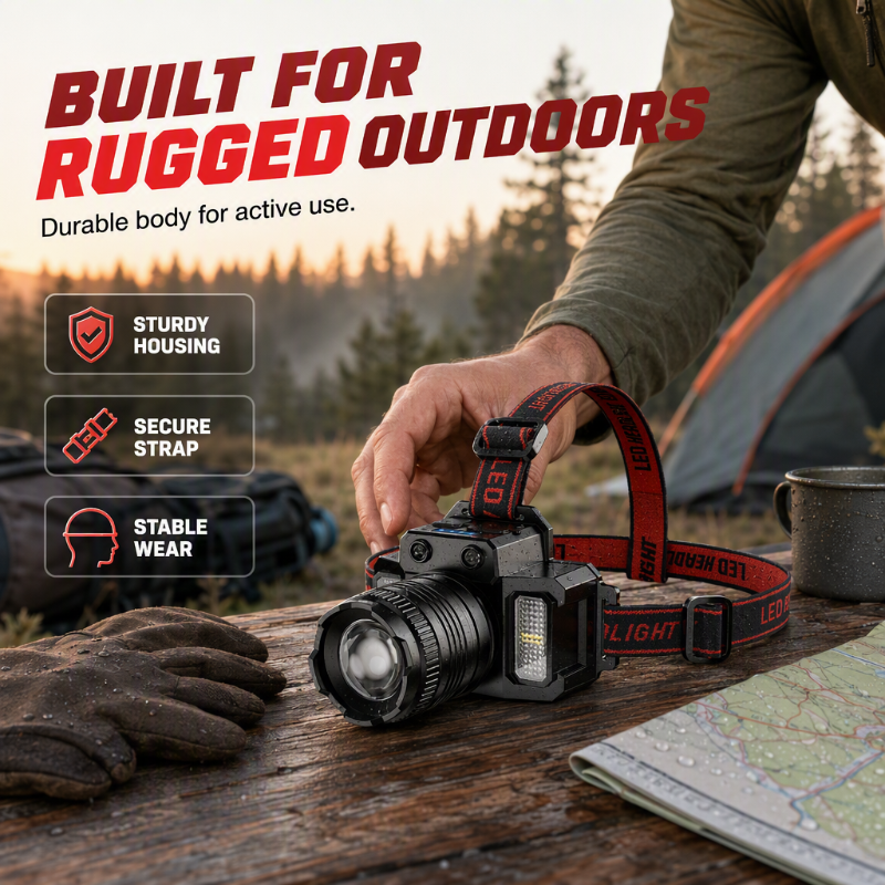 Illuminate Hands-Free Instantly! Motion Sensor Rechargeable Headlamp