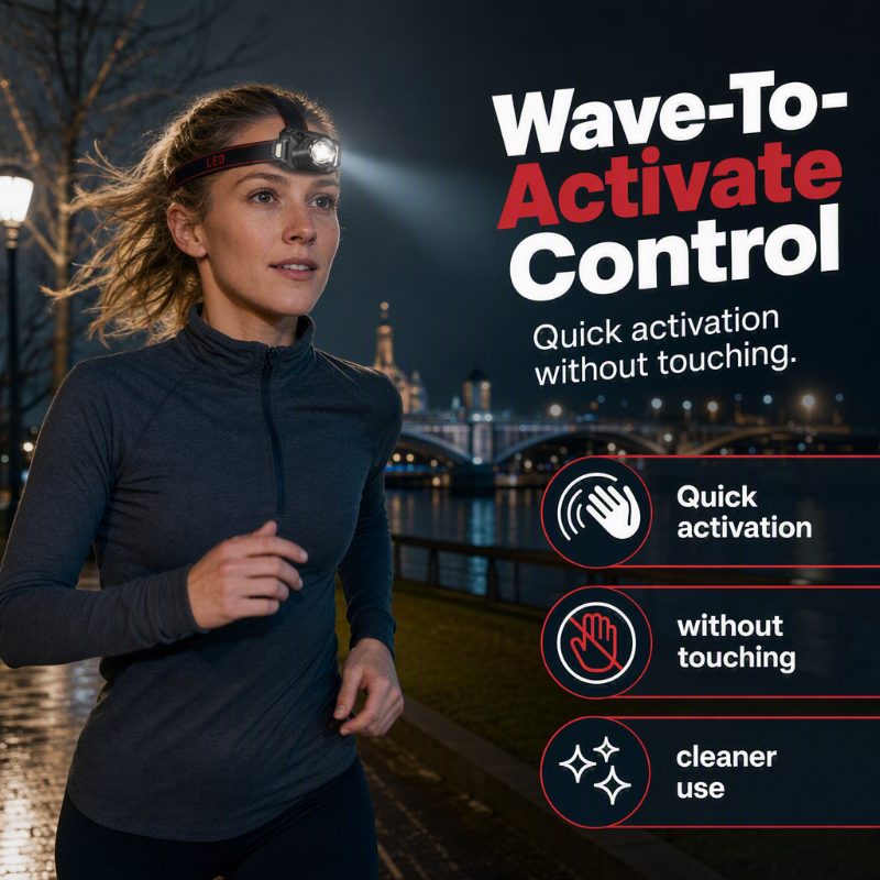 Illuminate Hands-Free Instantly! Motion Sensor Rechargeable Headlamp
