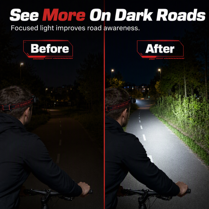 Illuminate Hands-Free Instantly! Motion Sensor Rechargeable Headlamp