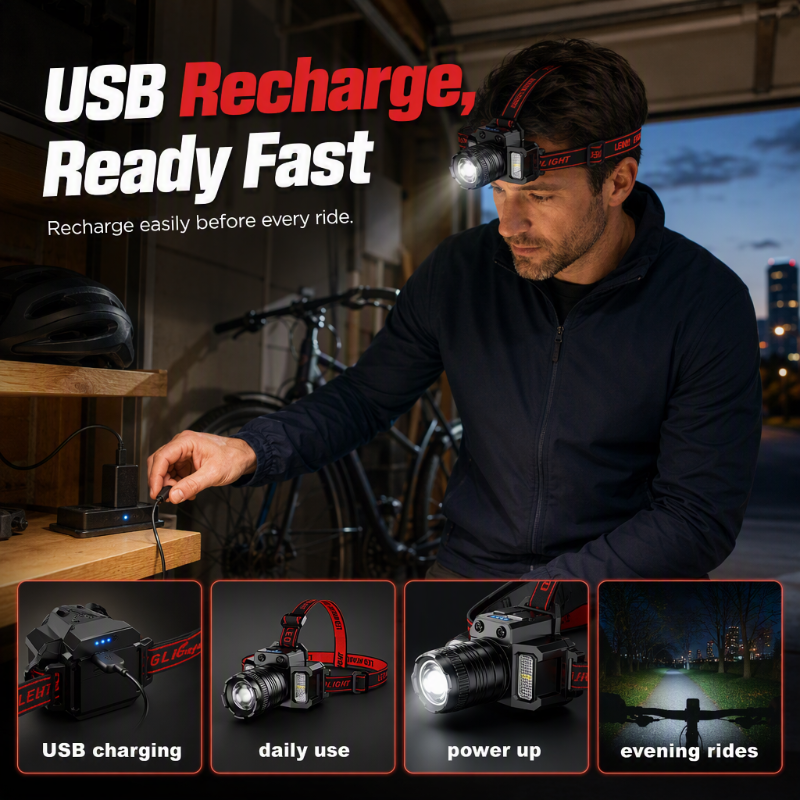 Illuminate Hands-Free Instantly! Motion Sensor Rechargeable Headlamp
