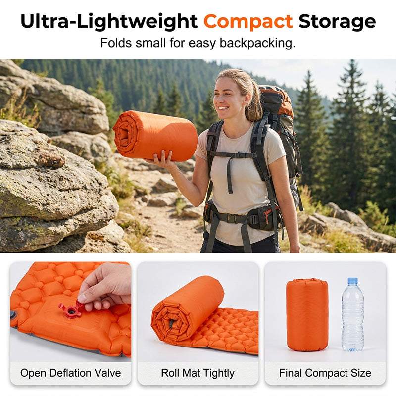 Inflate in 30 Seconds! Pocket-Sized No-Pump Camping Mat