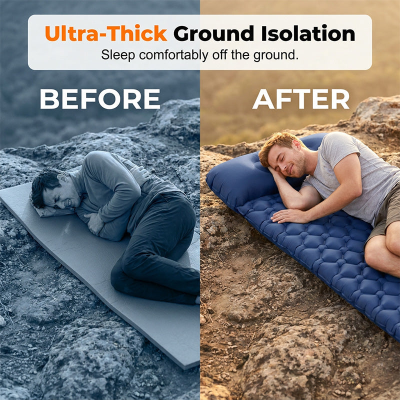 Inflate in 30 Seconds! Pocket-Sized No-Pump Camping Mat