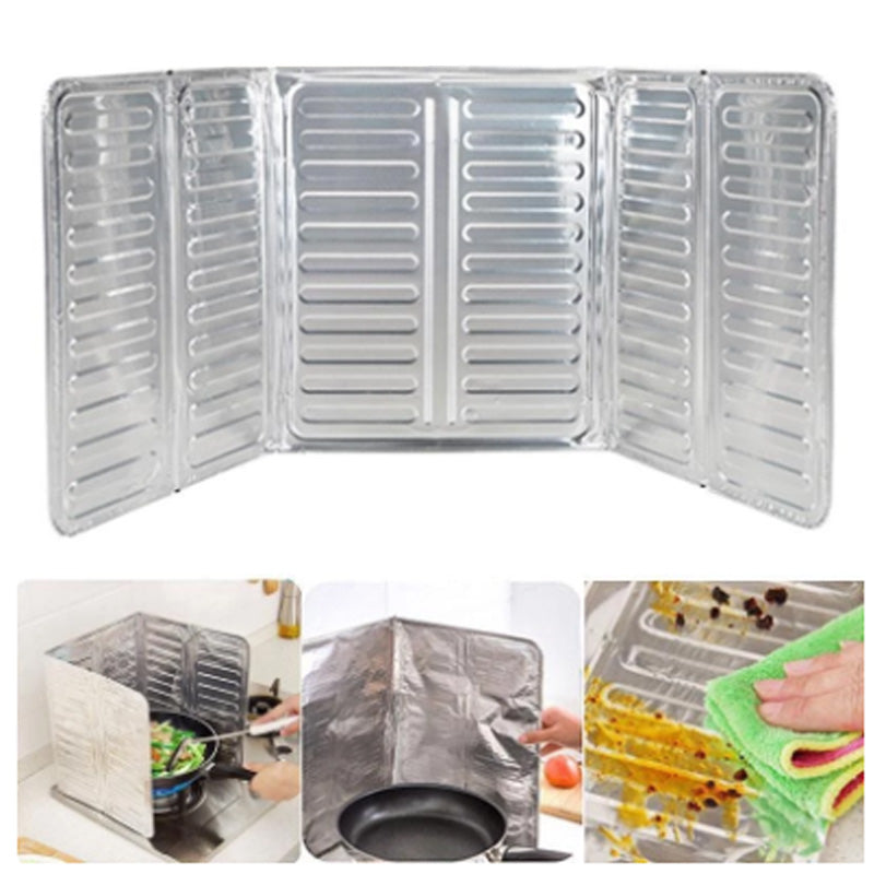 Stop Oil Splatter Instantly! Foldable No-Scrub Stove Shield