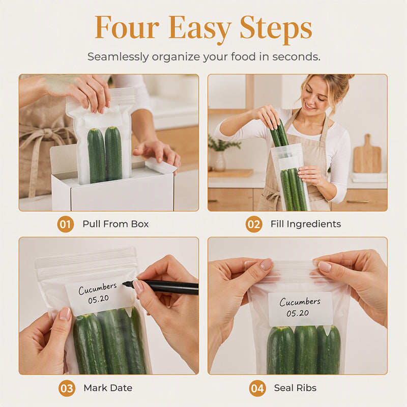 Seal Freshness Instantly! Leakproof No-Mess Reusable Storage Bags