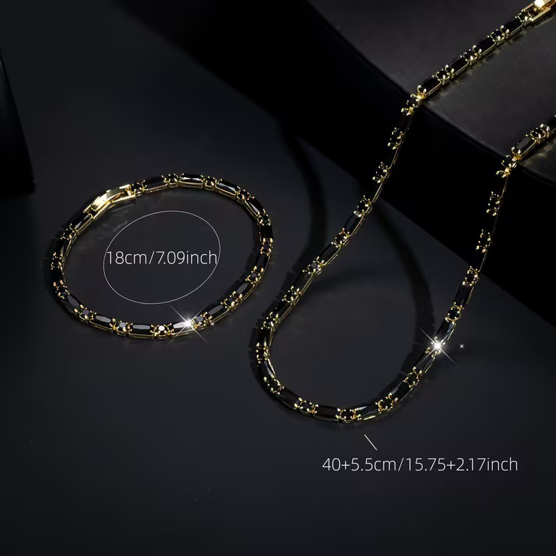 Add Street-Luxe Shine Instantly! Cubic Zircon Men's Jewelry Set