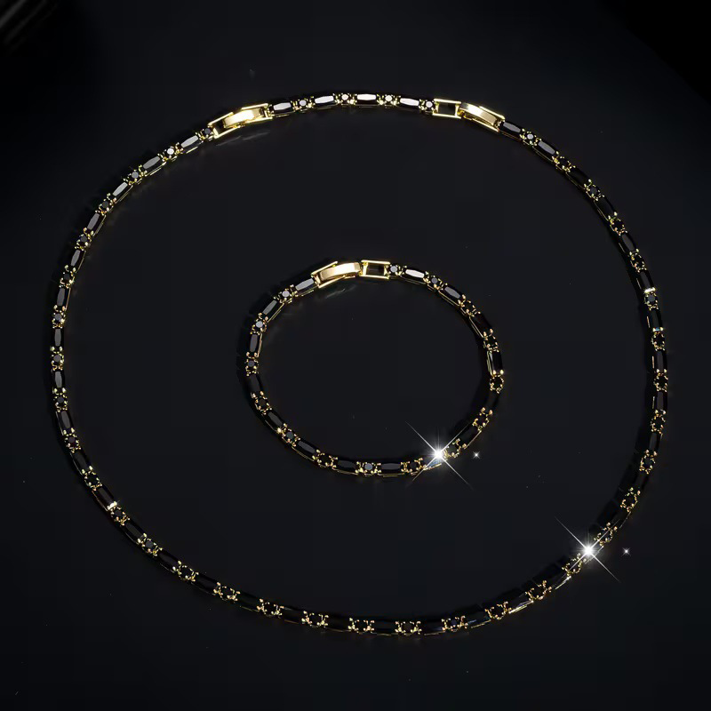 Add Street-Luxe Shine Instantly! Cubic Zircon Men's Jewelry Set
