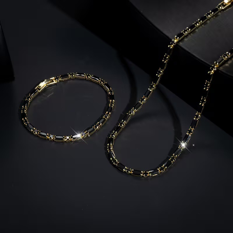 Add Street-Luxe Shine Instantly! Cubic Zircon Men's Jewelry Set