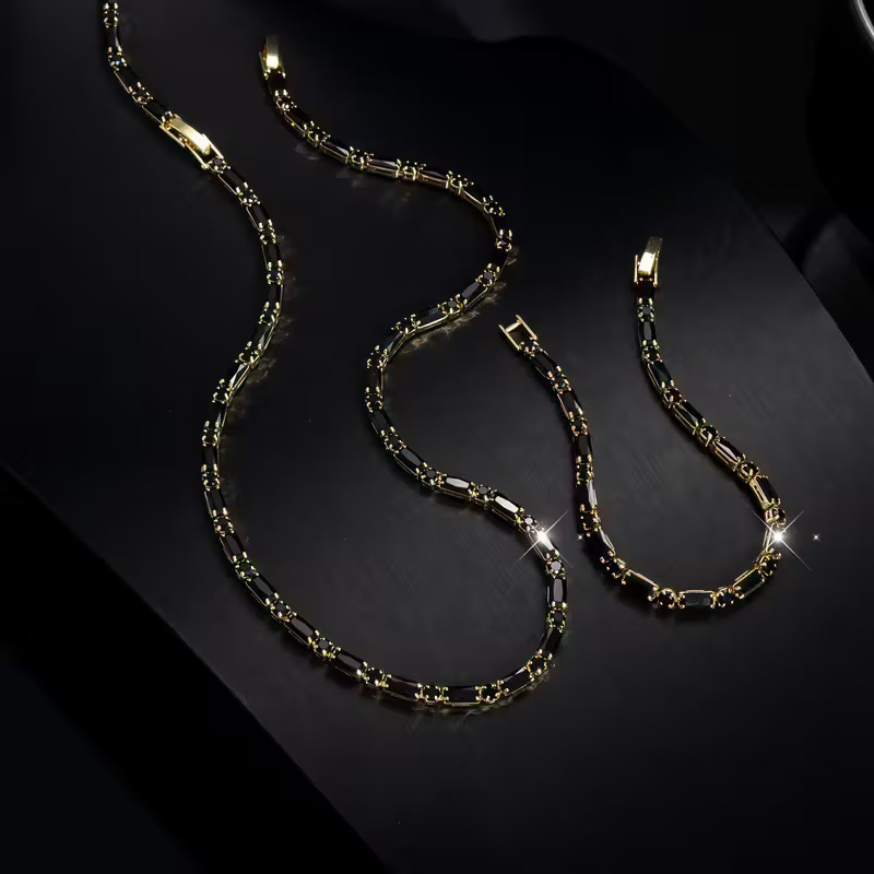 Add Street-Luxe Shine Instantly! Cubic Zircon Men's Jewelry Set